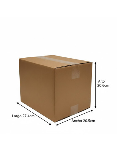 25 Cajas de Cartón Corrugado 27.4x 20.5x20.6 cm