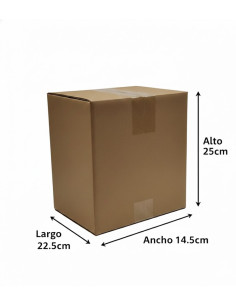 Paquete de 25 Cajas de Cartón Corrugado 22.5 x14.5 x 25 cm