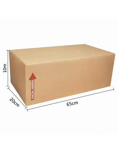 15 Cajas de Cartón Corrugado 65x20x10cm – Formato Largo y Plano.