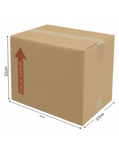 25 Cajas de Cartón Corrugado 41x37x23cm – Formato Bajo/Plano