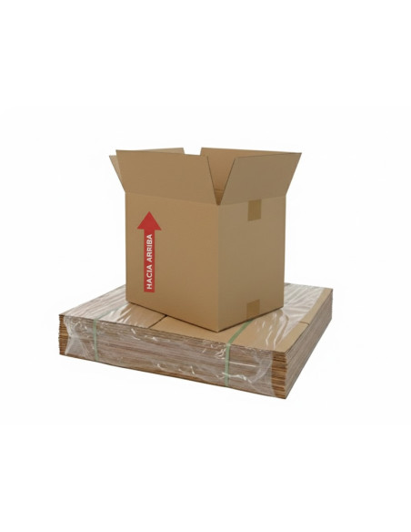 Paquete de 25 Cajas de Cartón Corrugado 34x34x25cm – Formato Cuadrado