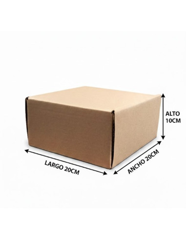 25 Cajas de Cartón Corrugado Armable 20x20x10