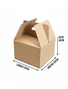 Paquete 15 Cajas de Cartón Corrugado Plegadiza con Asa 25x25x16 2
