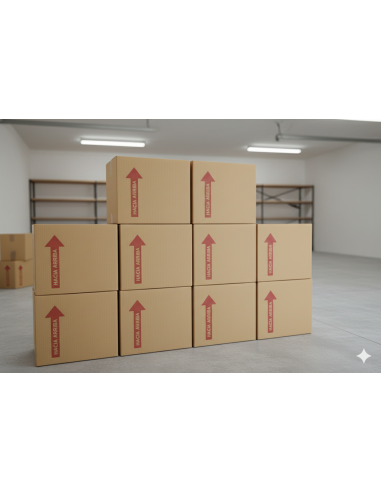 Paquete de 25 Cajas de Cartón Corrugado 34x34x25cm – Formato Cuadrado