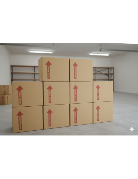 Paquete de 25 Cajas de Cartón Corrugado 34x34x25cm – Formato Cuadrado